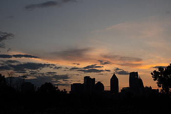 Sunset, Sky, Building, Dark, Silhouette HD wallpaper