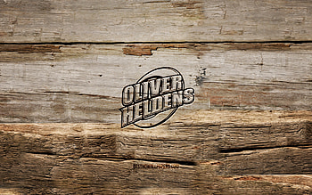 Oliver Heldens wooden logo, , wooden backgrounds, Dutch DJs, Oliver Heldens logo, creative, wood carving, Oliver Heldens HD wallpaper