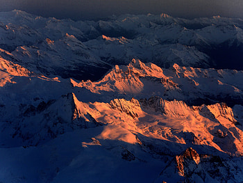 Landscape, Nature, Mountains, Twilight, Snow, View From Above, Dusk HD wallpaper