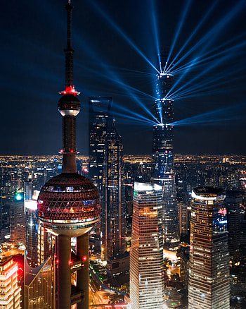 Cities, Architecture, View From Above, Night City, City Lights, Skyscrapers HD phone wallpaper