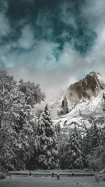 Snowy mountains, Winter landscapes, Nature's snowy beauty, backgrounds HD phone wallpaper