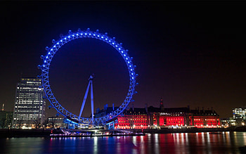 London, Cities, Houses, Rivers, Great Britain, Building, Lights, Reflection, Backlight, Illumination, Ferris Wheel, Embankment, Quay, United Kingdom, England, Illuminations, Evening City HD wallpaper