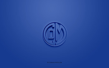 Deportivo Municipal, creative 3D logo, blue background, Peruvian Primera Division, 3d emblem, Peruvian football club, Lima, Peru, 3d art, Liga 1, football, Deportivo Municipal 3d logo HD wallpaper