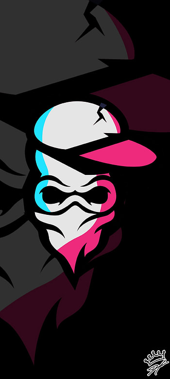 Masked Robber, minimize, electric blue, art, minimalistic, minimally, minimalist, electric pink, Minimal, minimum HD phone wallpaper