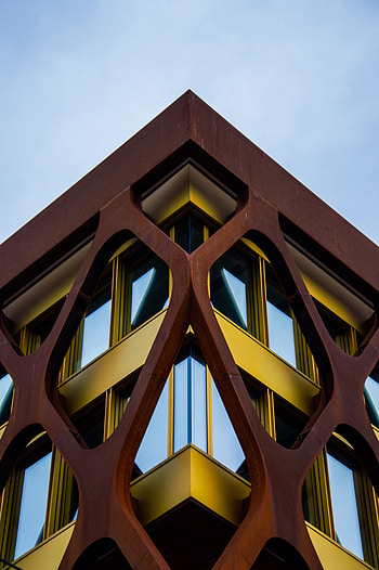 Windows, Architecture, Building, Minimalism, Grid, Facade, Angle, Corner HD phone wallpaper