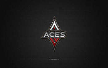Las Vegas Aces, American basketball club, WNBA, red logo, gray carbon fiber background, basketball, Las Vegas, USA, Las Vegas Aces logo HD wallpaper