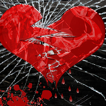 Damaged heart, red, art HD phone wallpaper