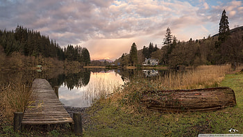 House By The Lake, lakes, nature, United Kingdom, Scotland HD wallpaper