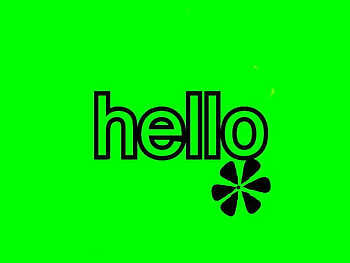 Hello WP, black, hello, green, flower HD wallpaper