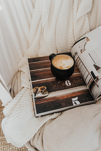 Food, Coffee, Cup, Magazine, Journal, Plaid HD phone wallpaper