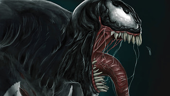 Venom Closeup Art, venom, artwork, digital-art, superheroes, supervillain, behance HD wallpaper