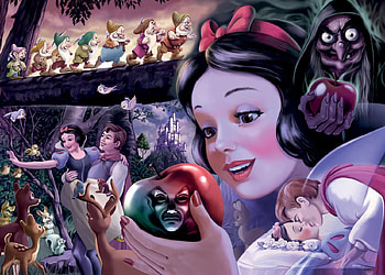 Snow White, dwarf, fantasy, fruit, apple, girl, disney, princess HD wallpaper