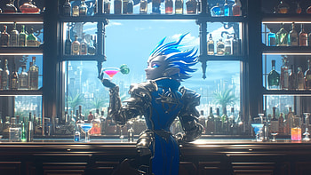 Bartender from Pluto, drink, fantasy, futuristic, Sci Fi HD wallpaper