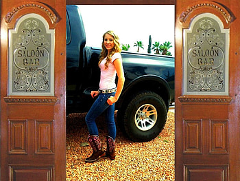 Designated Driver, style, fun, cowgirls, fashion, blondes, trucks, saloon, girls, women, models, boots, western, female HD wallpaper