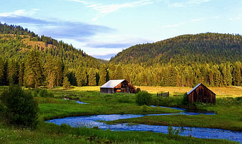 Nature, Rivers, Trees, Grass, Mountains HD wallpaper