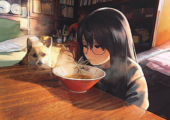 Cozy Meal Time - Anime Girl, Anime, girl, anime girl HD wallpaper