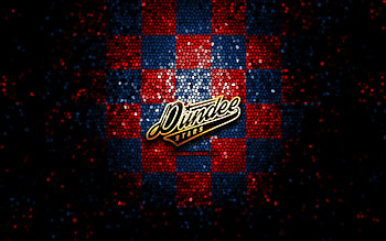 Dundee Stars, glitter logo, Elite League, red blue checkered background, hockey, english hockey team, Dundee Stars logo, mosaic art HD wallpaper