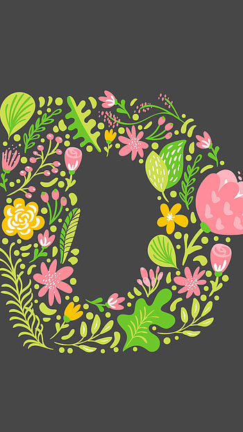 D Letter, Flowers HD phone wallpaper