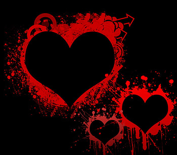 Damned Hearts, black, abstract, unseen emotions, red, hearts HD wallpaper