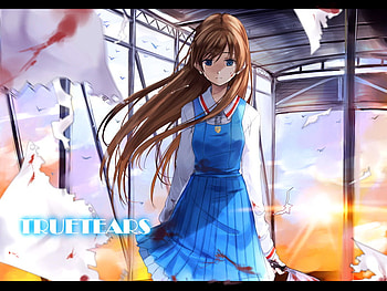 true tears broken sunrise, girls, anime, sun, true tears HD wallpaper