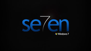 windows 7, icon, black, blue HD wallpaper