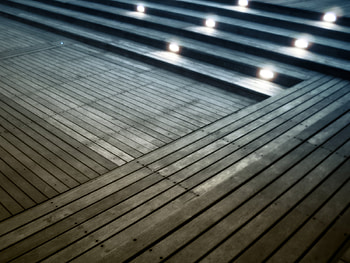 Stairs in the Night, stairs, brown, wood, light, staircases HD wallpaper