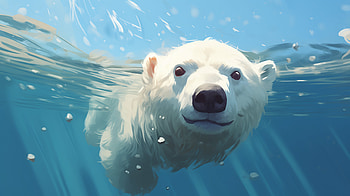 Swimming Polar Bear, Animal, polar bear, underwater, Wildlife, swimming HD wallpaper