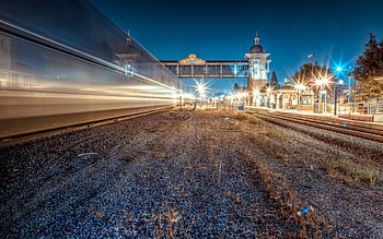 Cities, Night, City, Shine, Light, Station, Railway Station HD wallpaper