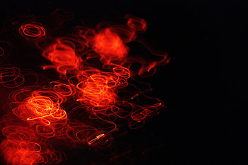 Dark, red circles, minimal HD wallpaper