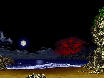 Fantasy Moon, sea, cg, moon, 3d HD wallpaper