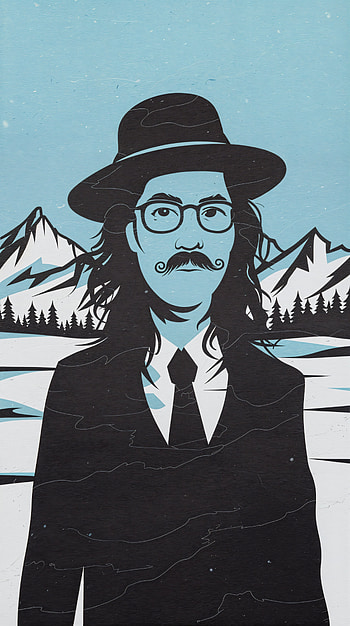 Mountain Muse: A Stylish , illustration, portrait, mountain, nature HD phone wallpaper