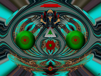 Christmas on Planet X, abstract, 3d, christmas, fractal, collage HD wallpaper