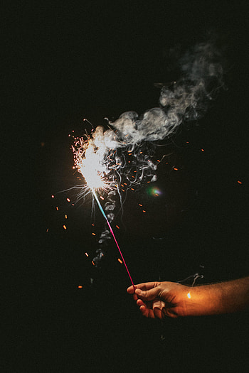 Dark, Hand, Sparks, Glow, Sparklers, Bengal Lights HD phone wallpaper