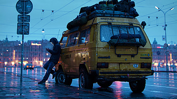 Rainy Day With Van Rider, rain, artist, artwork, digital-art, rain, artstation HD wallpaper