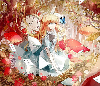 Beautiful, alice, alice in wonderland, anime girl HD wallpaper