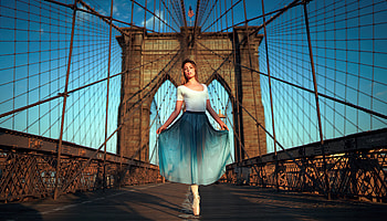 Ballerina At Brooklyn Bridge , ballerina, dancer, girls, model HD wallpaper