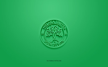 Melaka United FC, creative 3D logo, green background, 3d emblem, Malaysian Football Club, Malaysia Super League, Melaka, Malaysia, 3d art, football, Petaling Melaka United FC 3d logo HD wallpaper