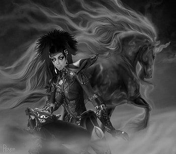 Warrior in Wait, fantasy, dark, warrior, female HD wallpaper