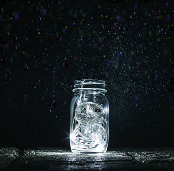 Stars, Bank, Shine, Miscellanea, Miscellaneous, Brilliance, Jar, Garland, Garlands, Fireflies HD wallpaper