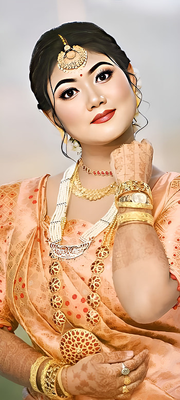 Beautiful girl, jewellery, beauty, indian HD phone wallpaper