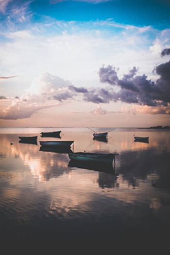 Nature, Water, Sunset, Twilight, Boats, Shore, Bank, Dusk HD phone wallpaper