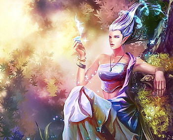 Amazing Fantasy Girl, girl, magic, colours, fantasy HD wallpaper