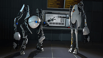 Portal 2 Atlas & P-body HD wallpaper