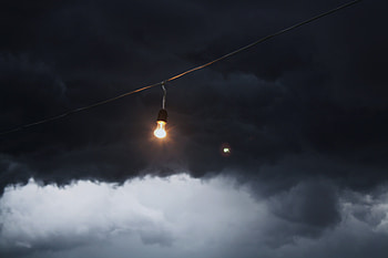 Clouds, Minimalism, Wire, Light Bulb HD wallpaper