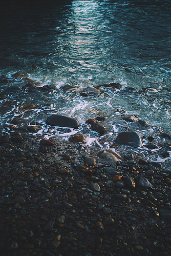 Nature, Water, Stones, Waves, Beach, Shore, Bank HD phone wallpaper