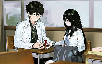 Eru Chitanda, Hōtarō Oreki, Anime, Hyouka HD wallpaper