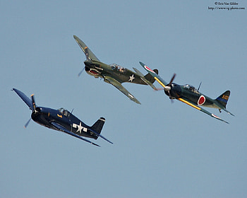 Lets See...Hellcat, P-40, Japanese Zero, military, wing, pacific, plane, firepower HD wallpaper