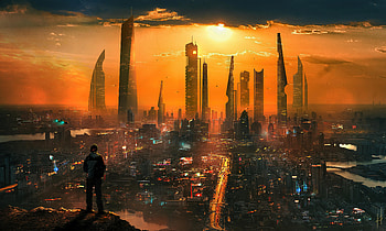 Modern City Night , scifi, artist, artwork, digital-art, artstation HD wallpaper