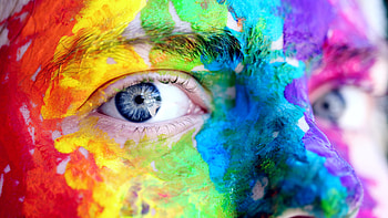 Person With Body Painting Art Artistic Blue Eyes HD wallpaper