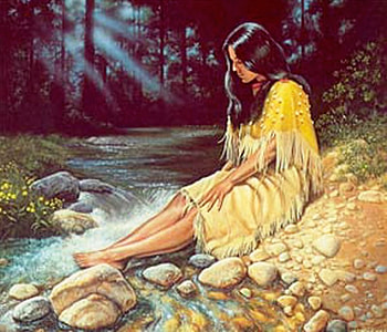 Indian Woman by a creek, fun, other, people, woman HD wallpaper